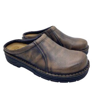 Naot Bjorn Leather Clog Men's 7 Women's 9 Scandinavian Slip On Mule Open Back